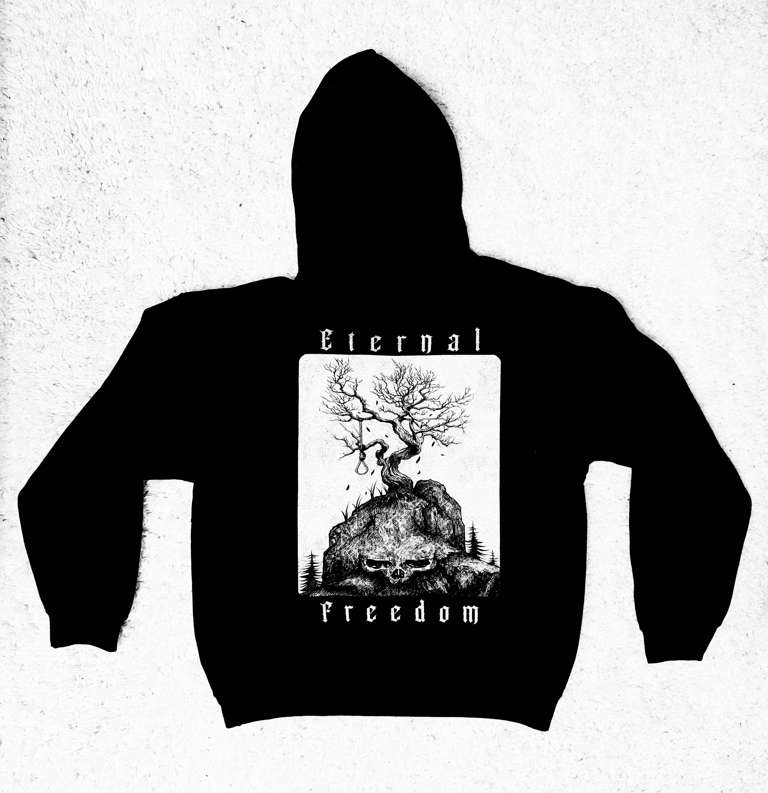 ETERNAL FREEDOM DARK ART HEAVY METAL GOTHIC APPAREL FASHION Mens Hoodies with large dark art back print and chest embroidery Dark art, heavy metal, gothic, apparel, clothing, fashion