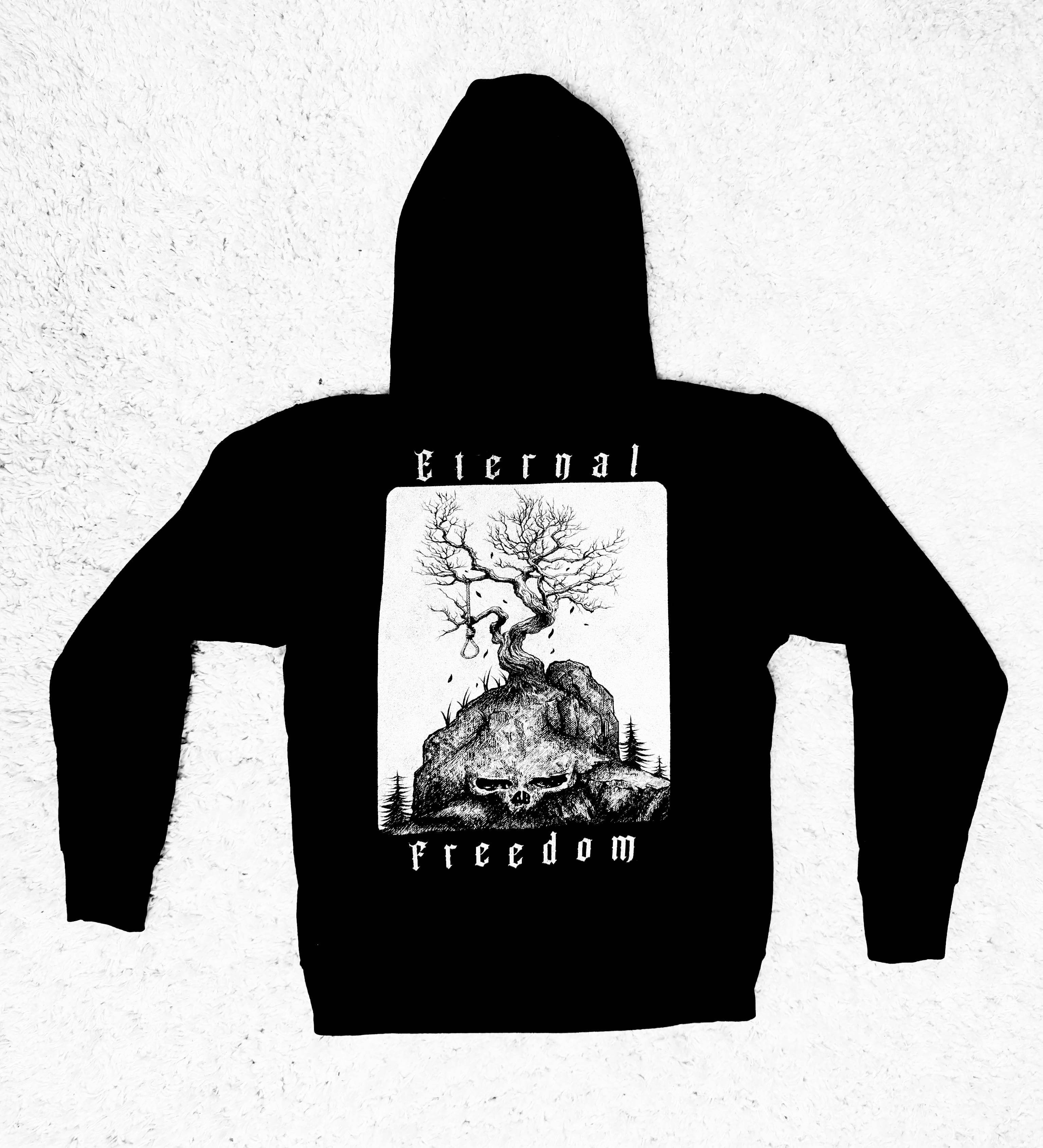 ETERNAL FREEDOM DARK ART HEAVY METAL GOTHIC APPAREL FASHION Womens Hoodies with large dark art back print and chest embroidery Dark art, heavy metal, gothic, apparel, clothing, fashion