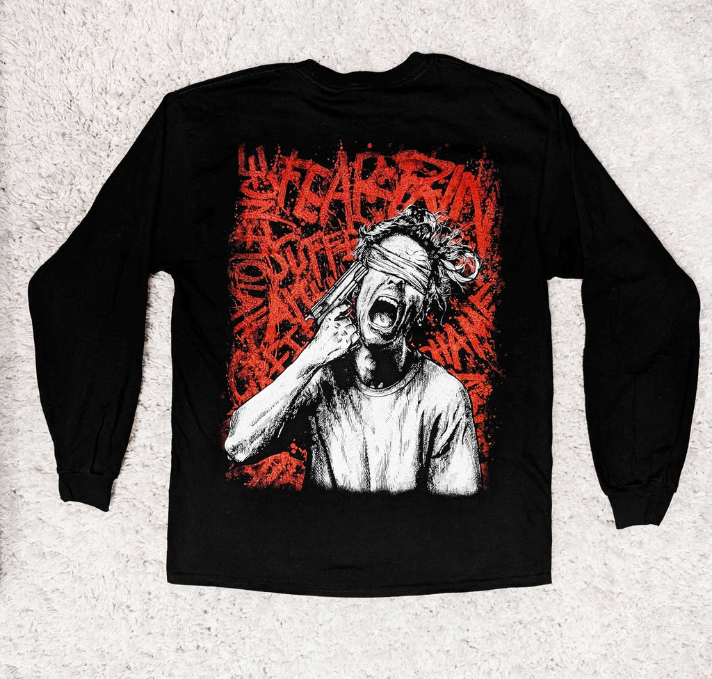 NO SOLUTION DARK ART HEAVY METAL GOTHIC APPAREL FASHION Mens Long Sleeve Shirts with large dark art back print and chest embroidery Dark art, heavy metal, gothic, apparel, clothing, fashion