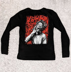 NO SOLUTION DARK ART HEAVY METAL GOTHIC APPAREL FASHION Womens Long Sleeve Shirts with large dark art back print and chest embroidery Dark art, heavy metal, gothic, apparel, clothing, fashion